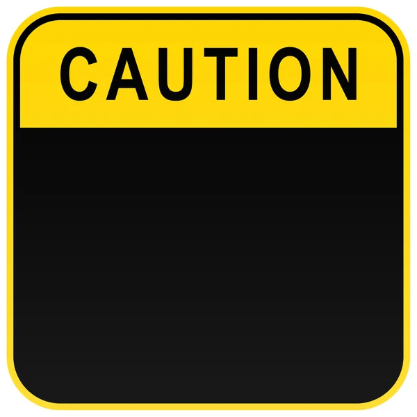 Black warning blank caution sign on white — Stock Vector