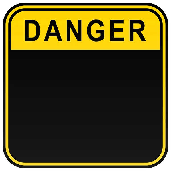 Black danger blank warning sign on white — Stock Vector