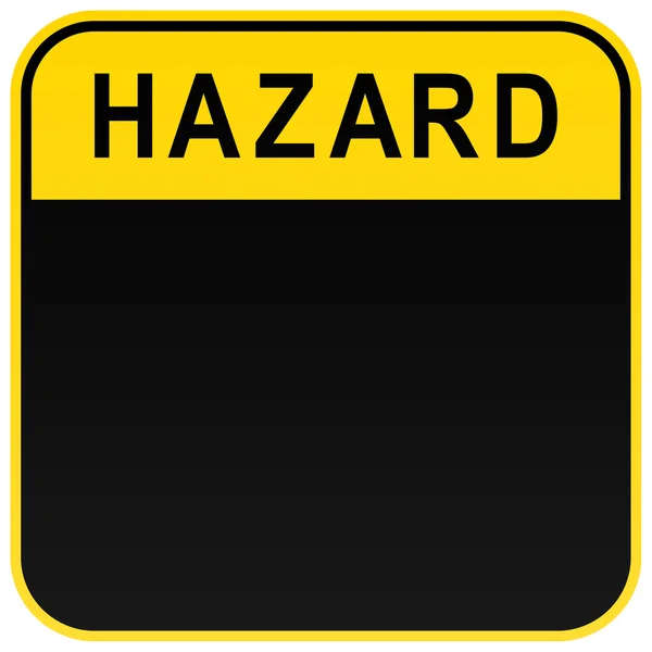 Black hazard blank warning sign on white — Stock Vector