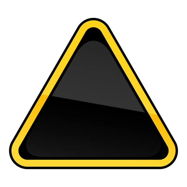 Black blank yellow hazard warning sign on white — Stock Vector