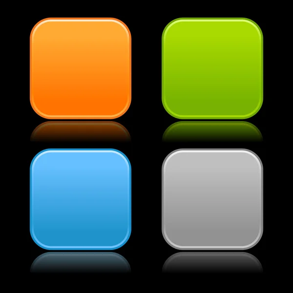 Bouton web 2.0 vitré coloré . — Image vectorielle