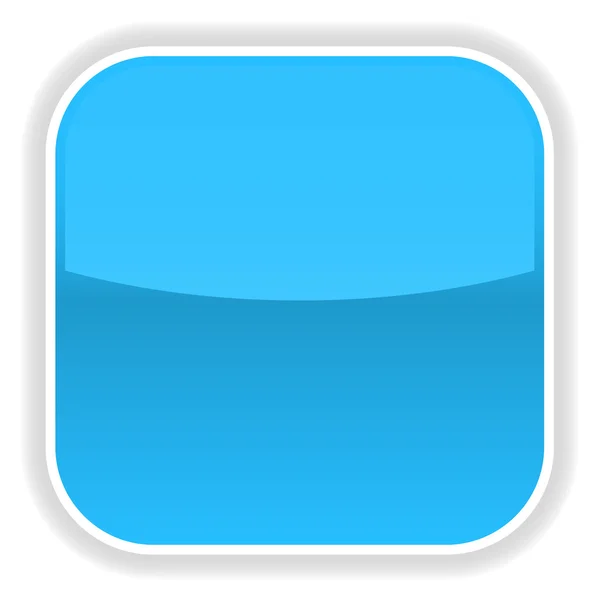 Modrý lesklý prázdné internet tlačítko. zaoblený tvar ikony s černým stínem a šedé reflexe na bílém pozadí. Tento vektorový obrázek a uloží se do 8 eps — Stockový vektor