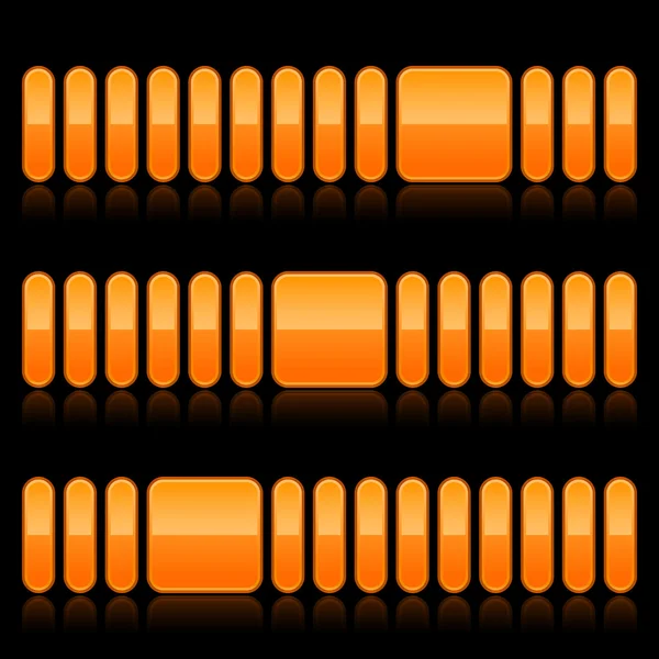 黒い背景に反射とオレンジ色の進行状況バー — ストックベクタ