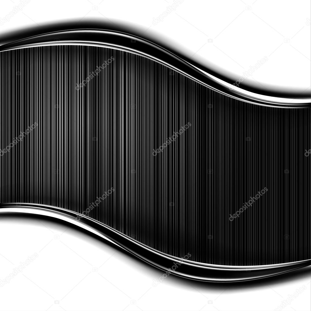 Metal texture lined perforated surface. White and black background with dark chrome metal strip. Vector illustration clip-art design element save in 10 eps. Contemporary wallpaper in industrial style