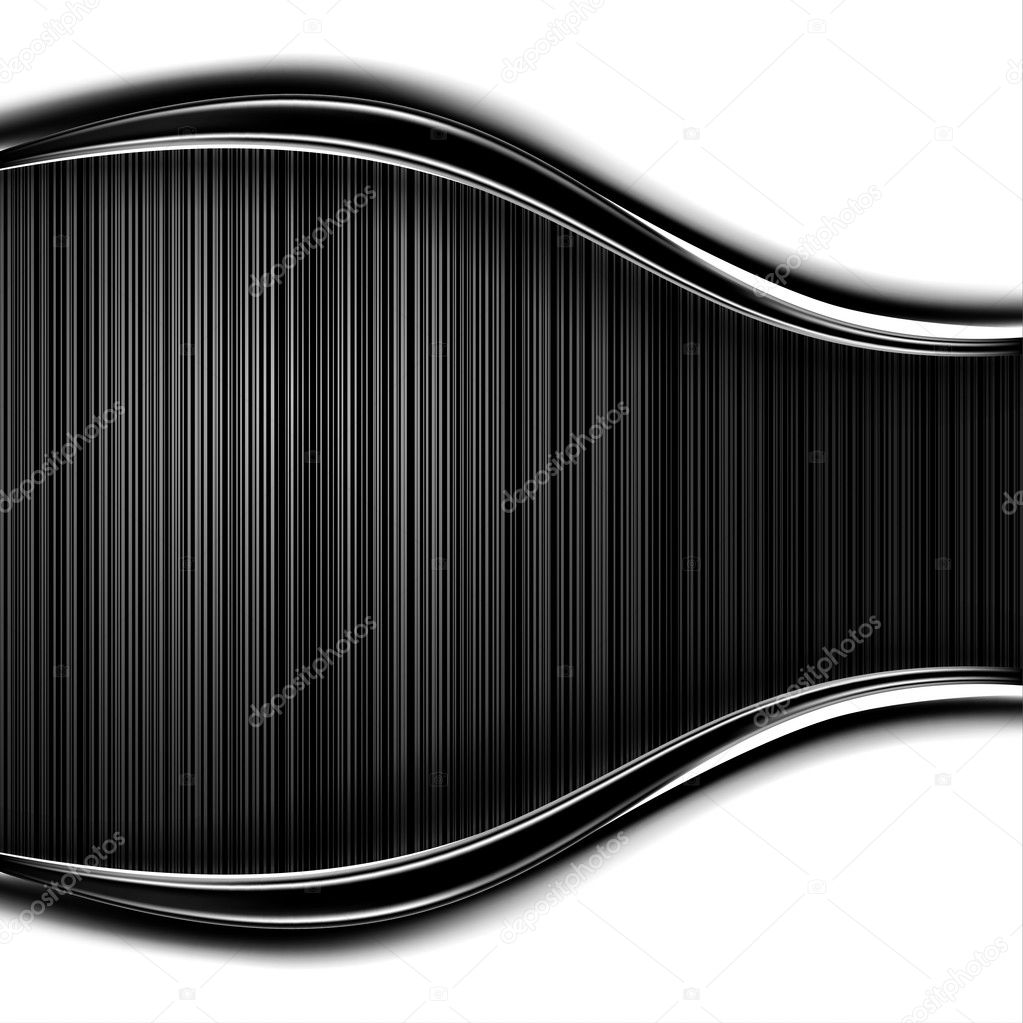 Metal texture lined perforated surface. White and black background with dark chrome metal strip. Vector illustration clip-art design element save in 10 eps. Contemporary wallpaper in industrial style