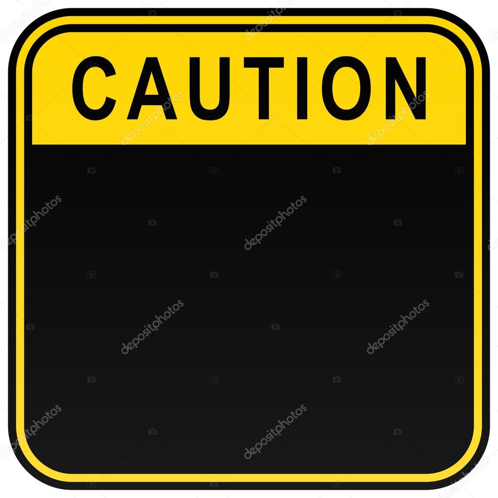 black warning blank caution