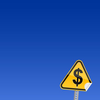 küçük sarı yol uyarı işareti dolar simgesiyle
