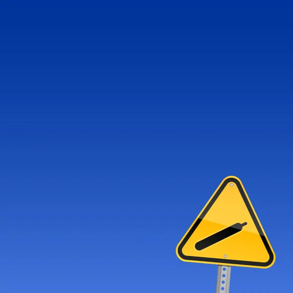 Малий жовтий знак попередження про небезпеку дорожнього руху з газовим символом — стоковий вектор