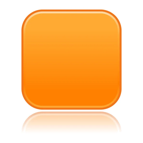 Naranja brillante web 2.0 botón en blanco con sombra gris sobre fondo blanco — Vector de stock
