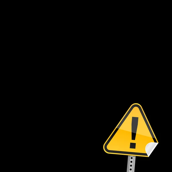 Маленький желтый дорожный знак предупреждения — стоковый вектор