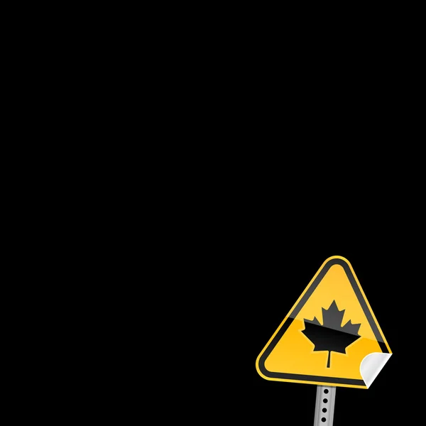 Небольшой дорожный знак с канадским кленовым листом — стоковый вектор