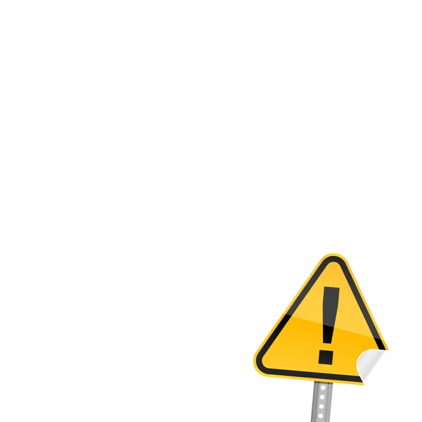 Petit panneau jaune d'avertissement routier — Image vectorielle