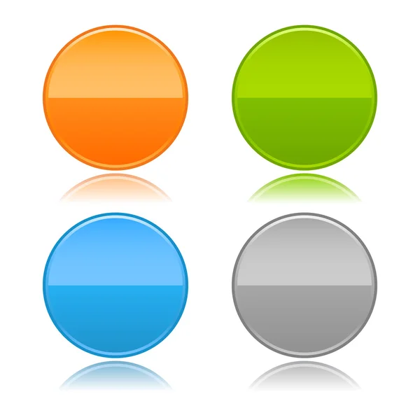 Round blank matted color buttons on white — Stock Vector