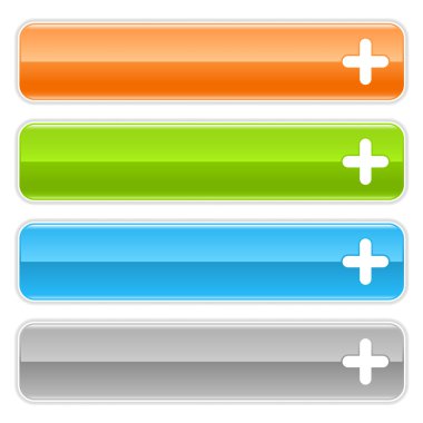web 2.0 internet düğmeleri ile artı sembolü. gölge beyaz arka plan üzerinde renkli parlak Gezinti paneli