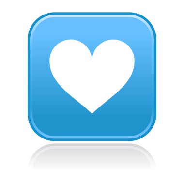 kalp simgesi ve gri yansıma yuvarlak mavi kareler düğmeleriyle keçeleşmiş