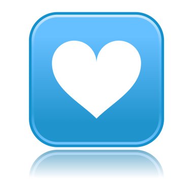 kalp simgesi ve gri yansıma yuvarlak mavi kareler düğmeleriyle keçeleşmiş