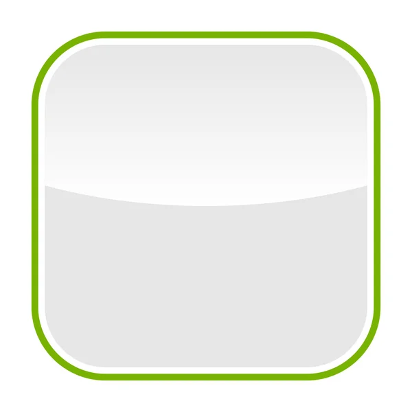 Bouton web vierge gris avec cadre vert et réflexion — Image vectorielle