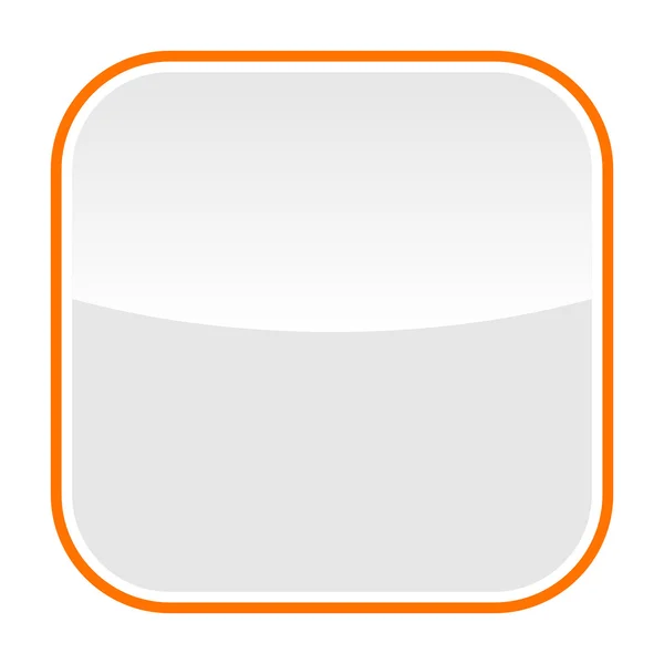 Grijze glazig lege web knop met oranje frame en reflectie — Stockvector