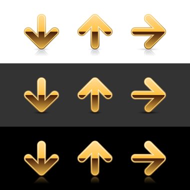 Gold arrow icon web 2.0 buttons clipart