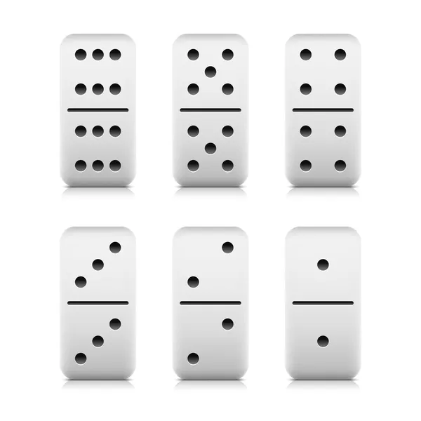 White web 2.0 button domino game block with shadow and reflection on white background — Stock Vector