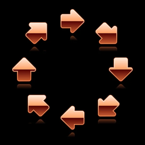 Metal copper arrow symbol web 2.0 button. — Stock Vector