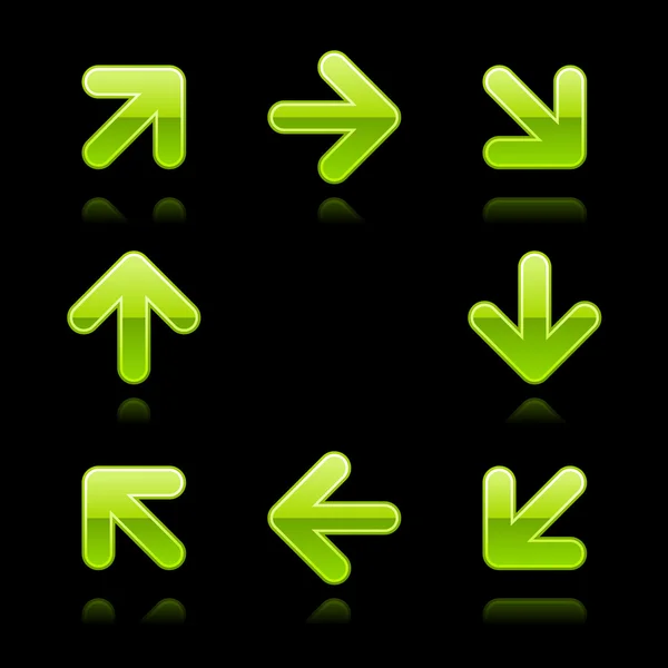 Green arrow sign web 2.0 button — Stock Vector
