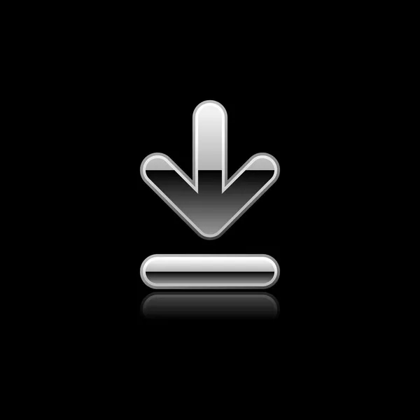 Gümüş download işareti web 2.0 düğmesi — Stok Vektör