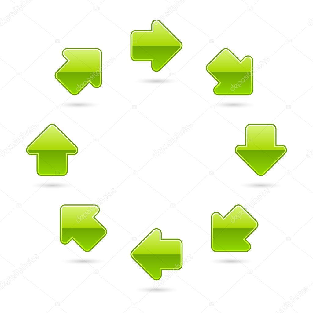 Green glossy arrow icon web 2.0 button
