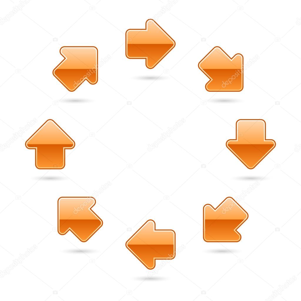 Orange glossy arrow icon web 2.0 button