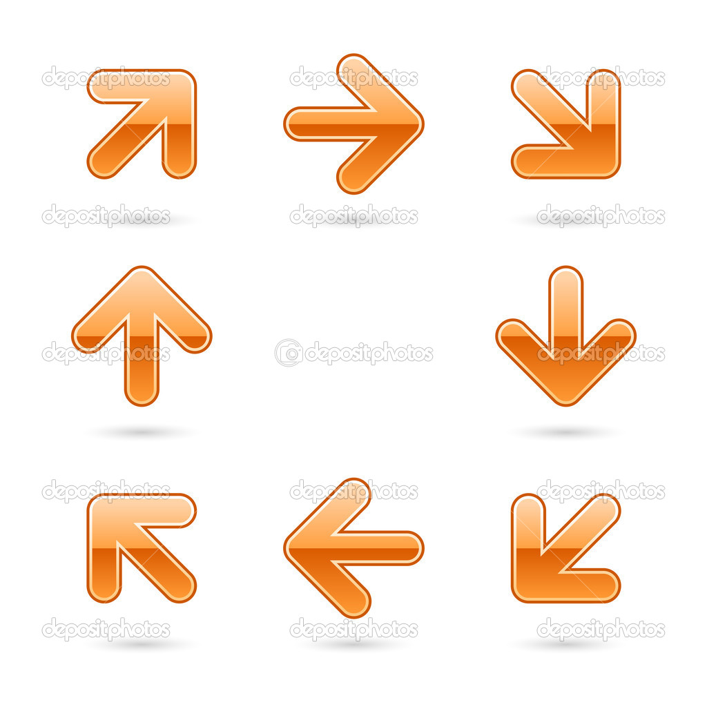 Glassy orange arrow icon web 2.0 button