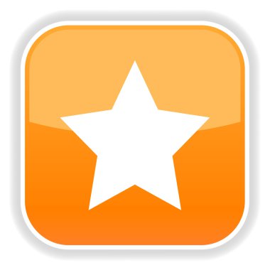 yıldız işareti ile turuncu parlak web düğmesi.