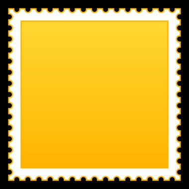 siyah zemin üzerine sarı boş posta pulu keçeleşmiş