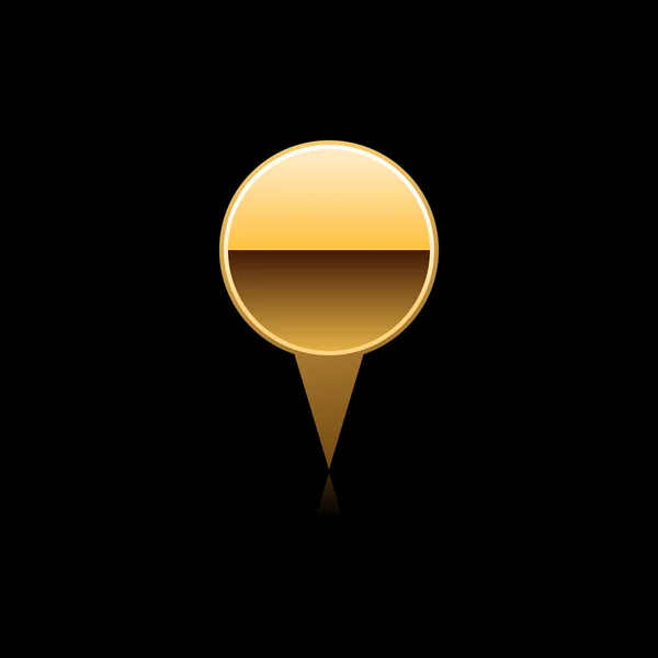 Arany leképezés web 2.0 internet rögzítőgombra. Fém kerek fekete háttér szín tükörképe — Stock Vector