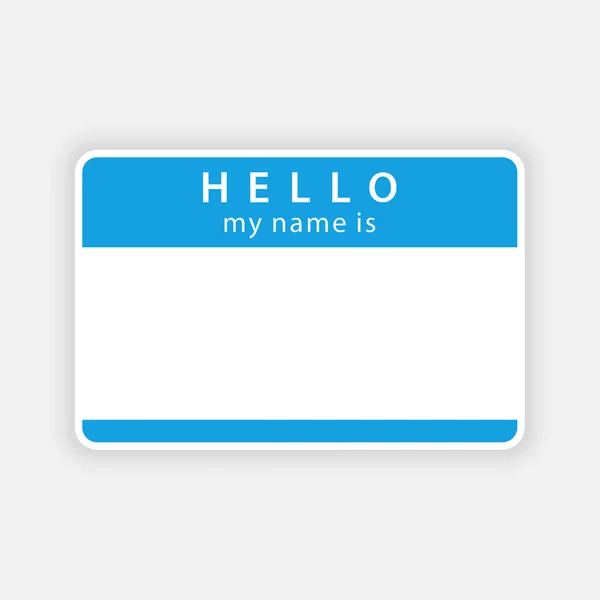 Blue name tag blank sticker with shadow on gray background. Bitmap copy my vector ID: 52643383 — Stock Vector