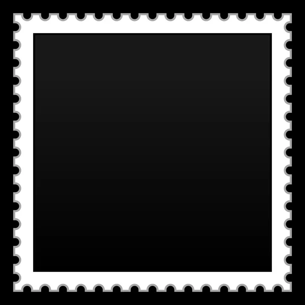 Sello postal en blanco negro con estera sobre fondo negro — Archivo Imágenes Vectoriales