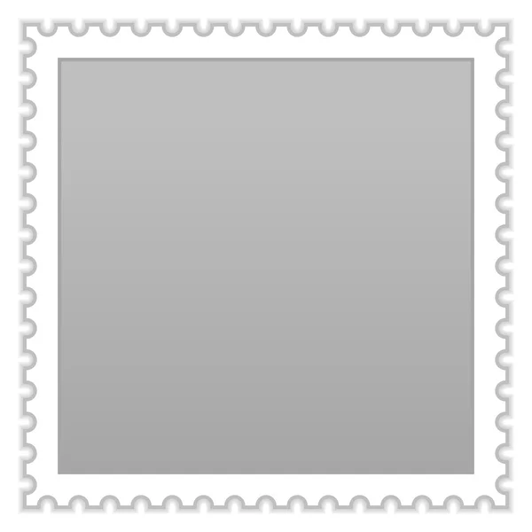 Matted gray blank postage stamp with shadow on white background — Stock Vector