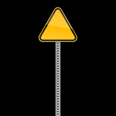 siyah zemin üzerine sarı yol boş uyarı işareti