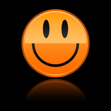 siyah cam gibi turuncu gülen yüz