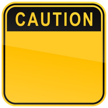 Yellow warning blank caution sign on a white background clipart