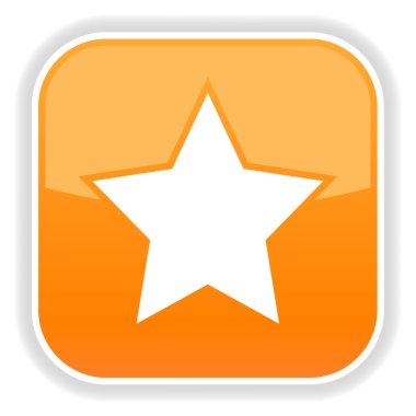 Beyaz Yıldız sembolü ile turuncu parlak düğme