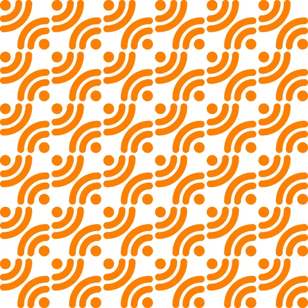 Orange vector simple patterns with rss symbols — Stock Vector