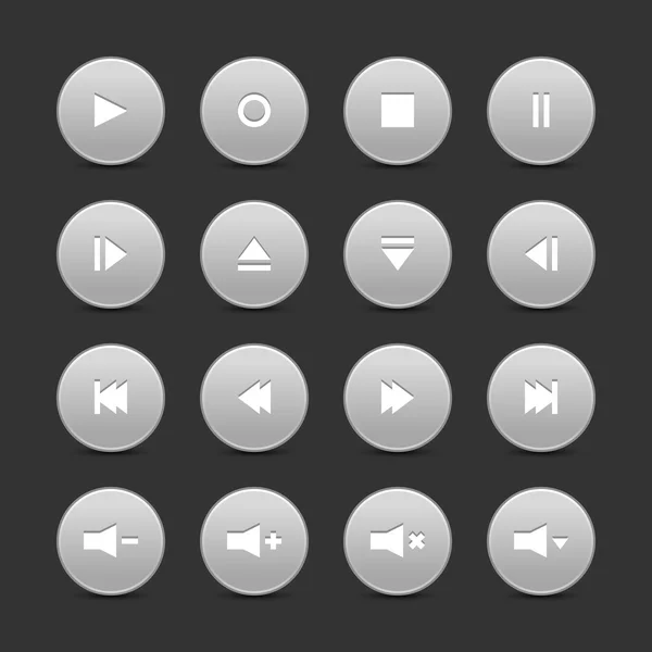16 botones web de control de medios 2.0 . — Archivo Imágenes Vectoriales
