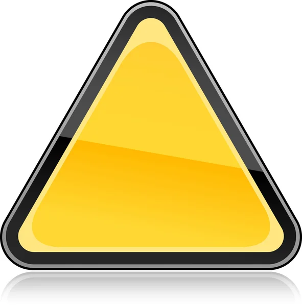 Порожній жовтий знак попередження про небезпеку на білому тлі — стоковий вектор