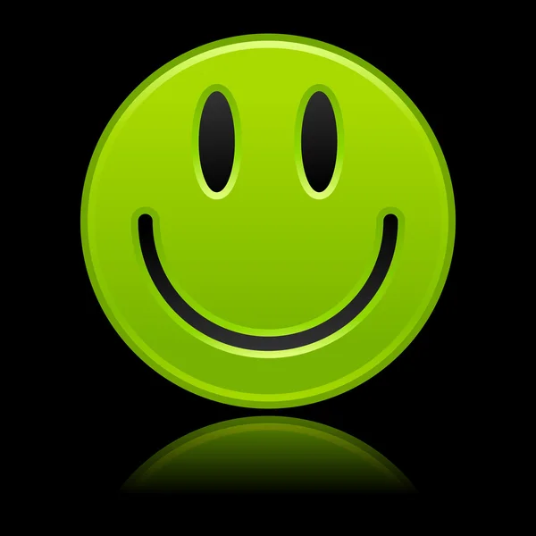 Grön matta leende ansikten på svart — Stock vektor