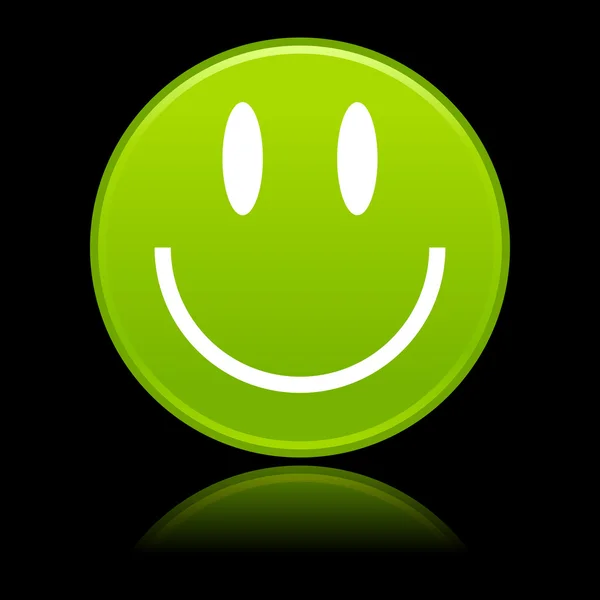 Visages souriants vert mat sur noir — Image vectorielle