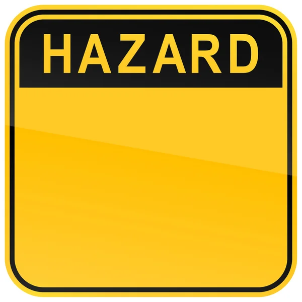 白い背景に黄色危険空白の警告サイン — ストックベクタ