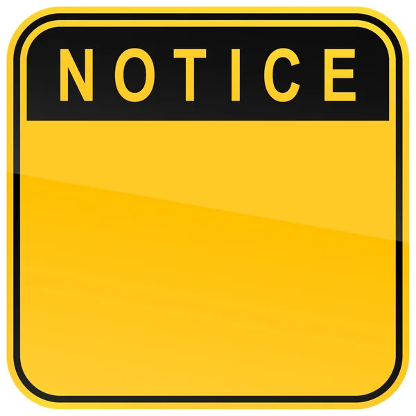 Segnale di avvertimento giallo su sfondo bianco — Vettoriale Stock