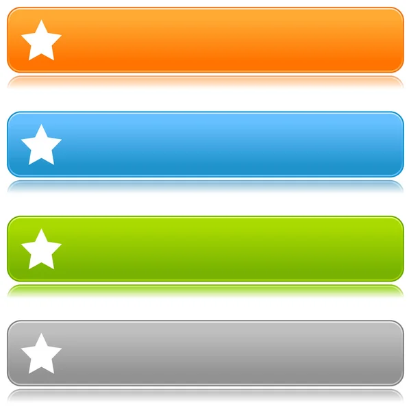 Cor mate botões arredondados com símbolo de estrela no fundo branco — Vetor de Stock