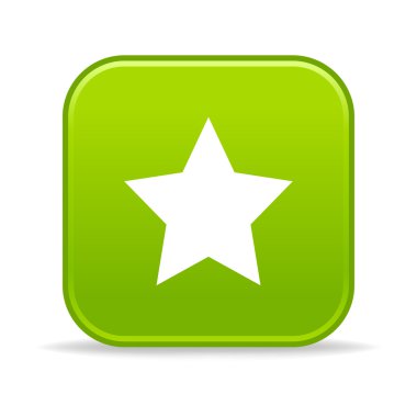 yeşil yuvarlak kare düğmeleri yıldız sembolü ve beyaz gölge ile keçeleşmiş