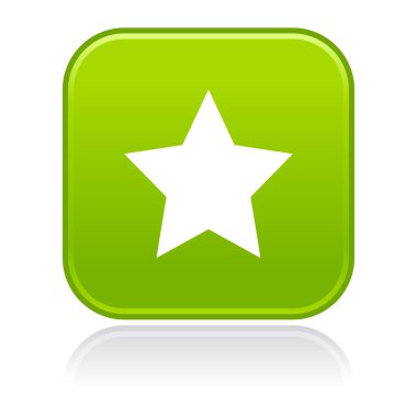 yıldız sembolü ve beyaz gri yansıma yeşil yuvarlak köşeli kareler düğmeleriyle keçeleşmiş